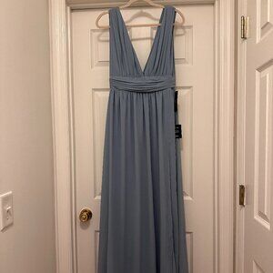 Lulu's Size Small Heavenly Hues Slate Blue Maxi Dress